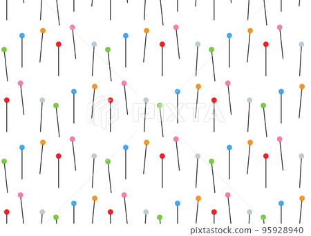 Seamless vector texture of pins with colored balls 95928940