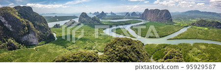 Aerial view of Phang Nga bay, Thailand Aerial view of Phang Nga bay, Thailand 95929587