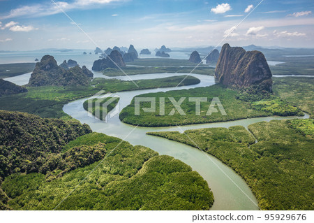 Aerial view of Phang Nga bay, Thailand Aerial view of Phang Nga bay, Thailand 95929676
