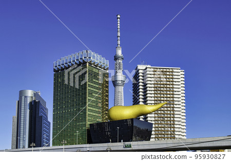 Tokyo Skytree, Sumida River, scenery near Asahi Beer Tower 95930827