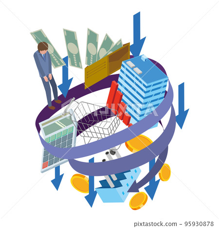 Deflation spiral image illustration Deflation spiral image illustration 95930878