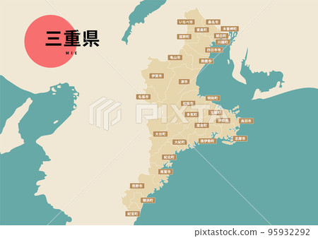 Map (with place names) - Mie Prefecture 95932292