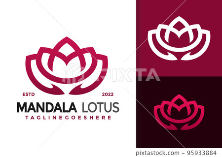 M Mandala Lotus Flower Logo Design, brand identity logos vector, modern logo, Logo Designs Vector Illustration Template 95933884