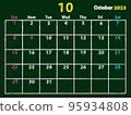 2023 年 10 月黑板日曆 95934808