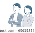 一對擔心的年輕夫婦的插圖 95935854