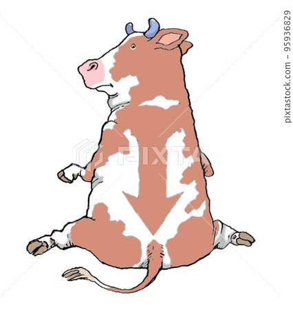 Cow arrow pointing down 95936829