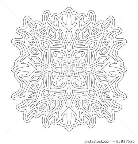 Line art for coloring book with vintage pattern Line art for coloring book with vintage pattern 95937586