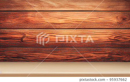 Wood table top on blurred abstract background for display or montage your products. Wood table top on blurred abstract background for display or montage your products. 95937662