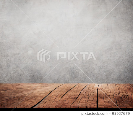Wood table top on blurred abstract background for display or montage your products. 95937679
