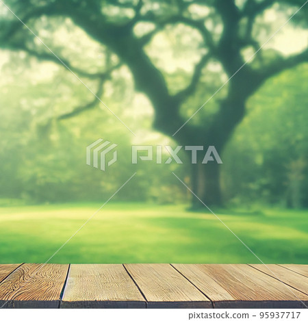Natural background and table wood for product display template with bokeh light background. 95937717