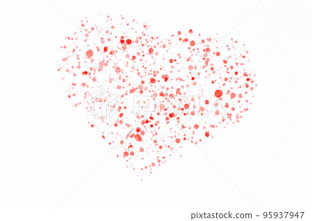 gouache paint paper red paint splash heart 95937947