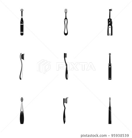 Toothbrush icons set. Simple set of 9 toothbrush vector icons for web isolated on white background Toothbrush icons set. Simple set of 9 toothbrush vector icons for web isolated on white background 95938539