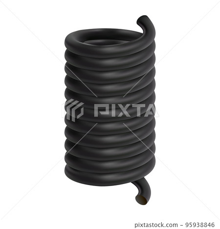 Metal spring mockup. Realistic illustration of metal spring vector mockup for web design isolated on white background Metal spring mockup. Realistic illustration of metal spring vector mockup for web design isolated on white background 95938846