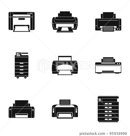 Office technical specialist icons set. Simple set of 9 office technical specialist vector icons for web isolated on white background Office technical specialist icons set. Simple set of 9 office technical specialist vector icons for web isolated on white background 95938998