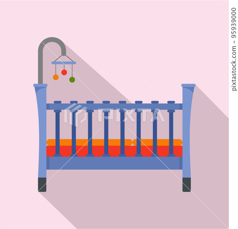 Baby crib icon. Flat illustration of baby crib vector icon for web design Baby crib icon. Flat illustration of baby crib vector icon for web design 95939000