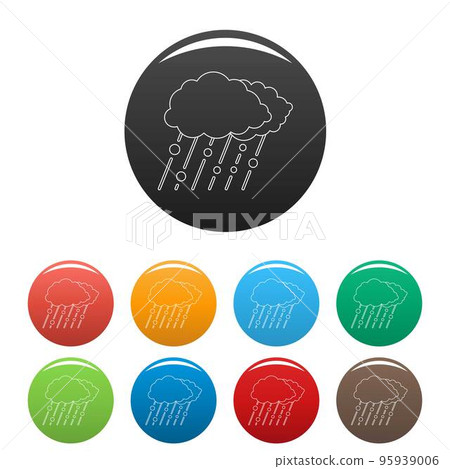 Snow and rain icon. Outline illustration of snow and rain vector icons set color isolated on white Snow and rain icon. Outline illustration of snow and rain vector icons set color isolated on white 95939006