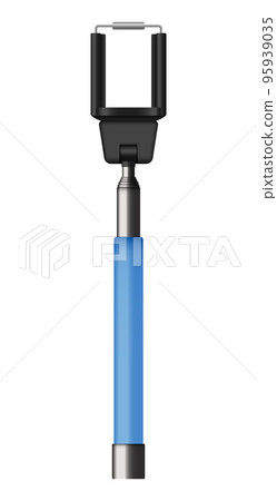 Blue selfie stick mockup. Realistic illustration of blue selfie stick vector mockup for web design isolated on white background 95939035