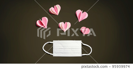 Medical worker appreciation theme with hearts and a mask 95939974