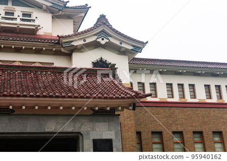 fragment of building of the Sakhalin Regional Museum of Local Lore in Yuzhno-Sakhalinsk, Russia 95940162