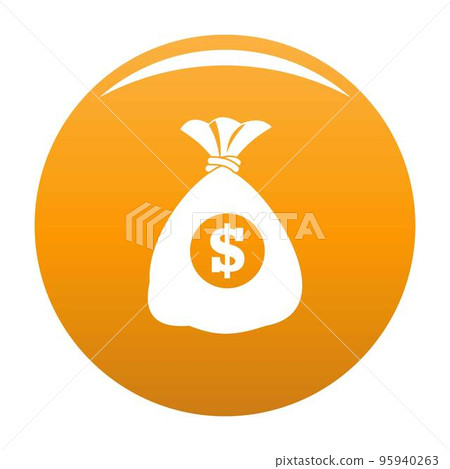 Bag money icon. Simple illustration of bag money vector icon for any design orange 95940263