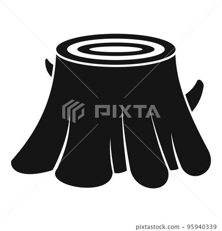 Tree stump icon. Simple illustration of tree stump vector icon for web design isolated on white background Tree stump icon. Simple illustration of tree stump vector icon for web design isolated on white background 95940339