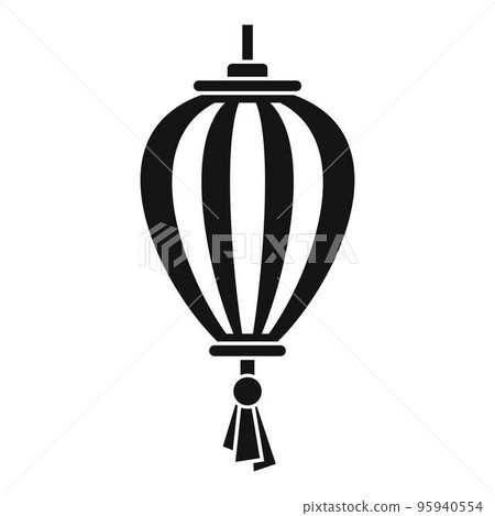 Outdoor asian lantern icon. Simple illustration of outdoor asian lantern vector icon for web design isolated on white background 95940554
