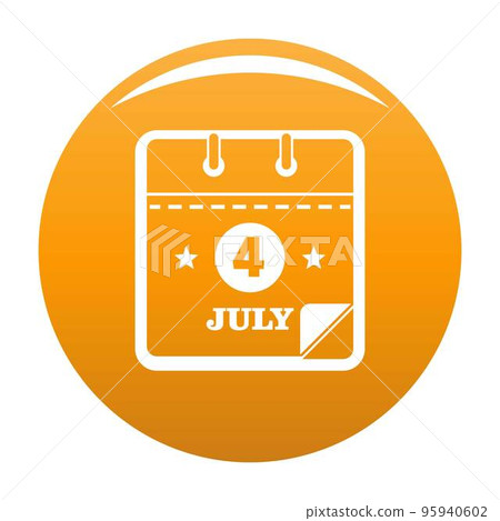 Calendar eleventh november icon. Simple illustration of calendar fourth july vector icon for any design orange 95940602