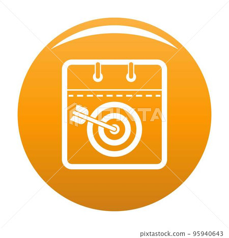 Calendar target icon. Simple illustration of calendar target vector icon for any design orange 95940643