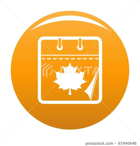 Calendar autumn icon. Simple illustration of calendar autumn vector icon for any design orange 95940646