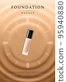 Foundation Makeup Product on Liquid Foundation Background Poster Template 95940880