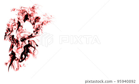 Real dramatic red smoke fog effect left and product typo middle right 95940892