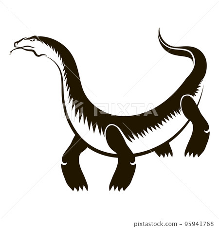 Animal Varanus Icon Isolated on White Background. Komodo Dragon Monster Animal Varanus Icon Isolated on White Background. Komodo Dragon Monster 95941768