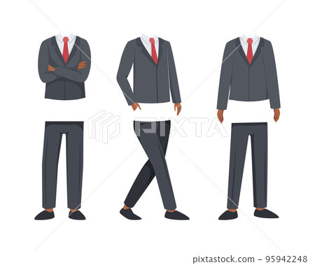 Male character constructor. Human body in suit in different poses for full length boy creation cartoon vector illustration 95942248