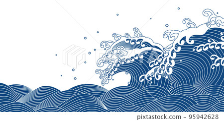 大浪背景素材 95942628
