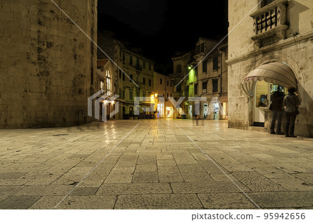 Croatia Split Fruit Square at night / Split, Croatia 95942656