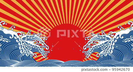 大浪和日出背景材料 大浪和日出背景材料 95942670