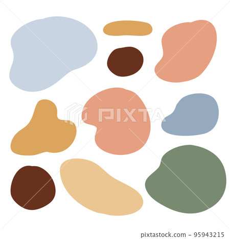 Liquid abstract shapes set. Aesthetic modern art for backgrounds and patterns. Nordic interior design for Poster and print, scandinavian style. Vector flat illustration. 95943215