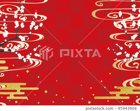 梅花日式背景素材 95943608