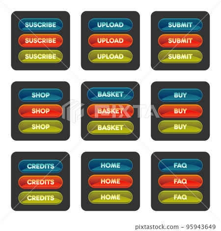 Web buttons on a black background 95943649