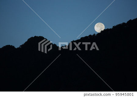 金比拉山山頂和月亮 95945801