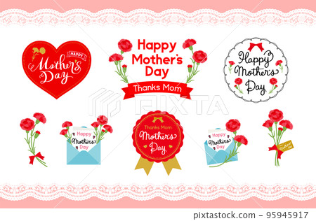 Illustration material for Mother's Day using carnations 95945917