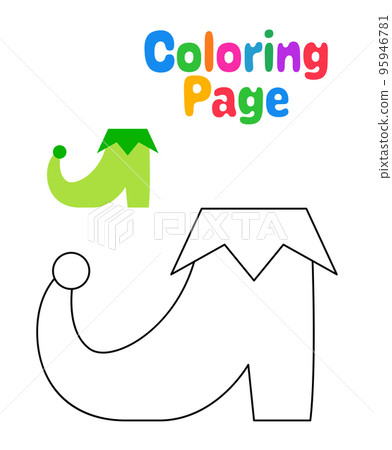Coloring page with Elf shoe for kids 95946781