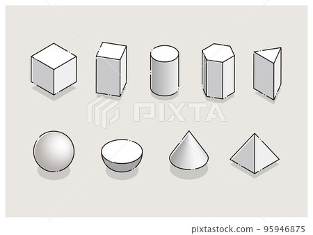 3D parts set - simple basic shapes 3D parts set - simple basic shapes 95946875