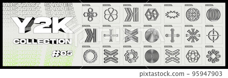 Brutalism shapes. Trendy geometric design elements. Frames inspired brutalism. Brutalism shapes. Trendy geometric design elements. Frames inspired brutalism. 95947903