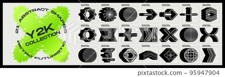 Brutalism shapes. Trendy geometric design elements. Abstract bauhaus forms. Brutalism shapes. Trendy geometric design elements. Abstract bauhaus forms. 95947904