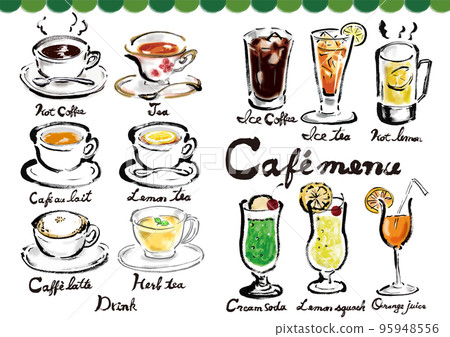 Hand drawn illustration set of soft drinks 95948556