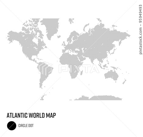 世界地圖點按以大西洋為中心的世界區域分組 95949493