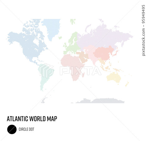 世界地圖點按以大西洋為中心的世界區域分組 95949495