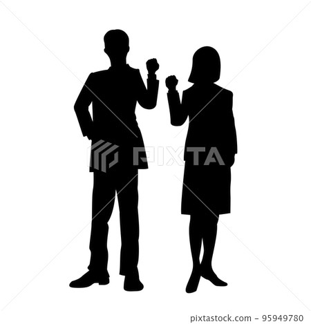 Silhouette of a member of society doing a guts pose 95949780