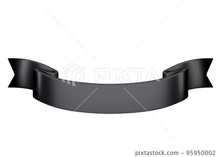 3d label ribbon. Glossy black blank plastic banner for advertisment, promo and decoration elements. High quality isolated render 3d label ribbon. Glossy black blank plastic banner for advertisment, promo and decoration elements. High quality isolated render 95950002